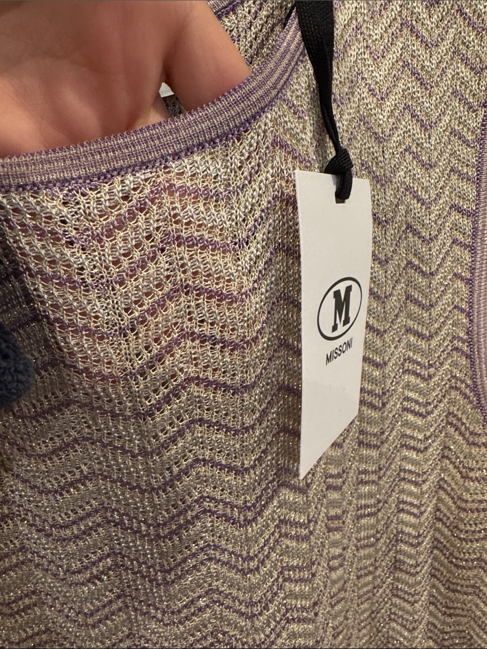 Missoni Lavender & Cream Chevron Knit Sleeveless Dress - Picture 8 of 9